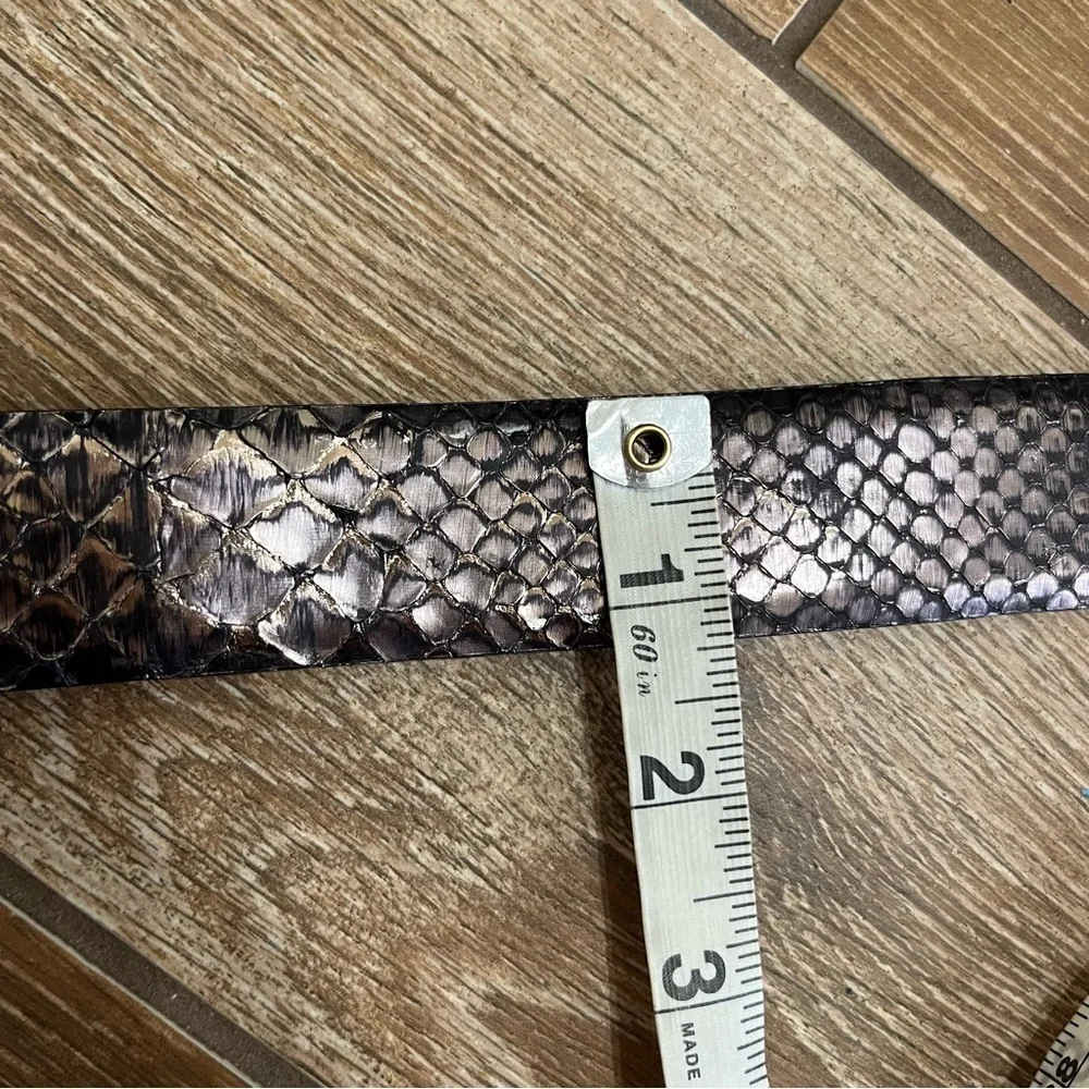 Orciani Snake Skin Belt Rhinestone Crystal Buckle Italy 90